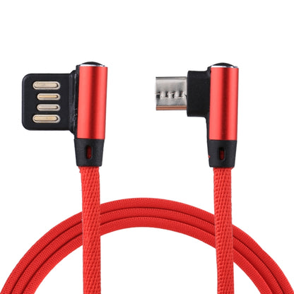 1m 2.4A Output USB to Micro USB Double Elbow Design Nylon Weave Style Data Sync Charging Cable, For Samsung, Huawei, Xiaomi, HTC, LG, Sony, Lenovo and other Smartphones(Red) by buy2fix