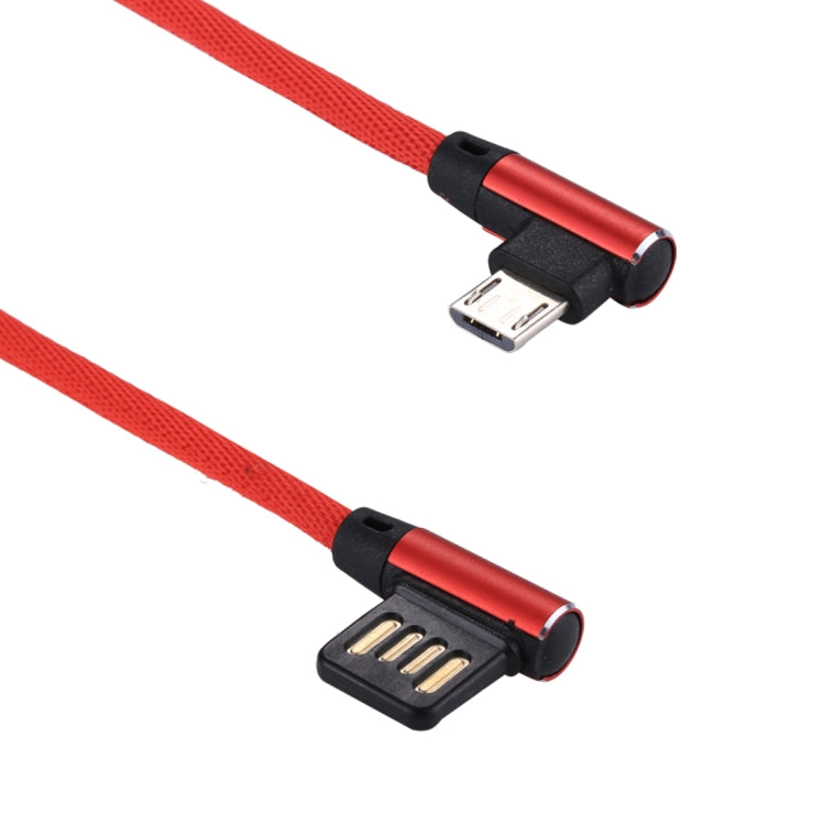 1m 2.4A Output USB to Micro USB Double Elbow Design Nylon Weave Style Data Sync Charging Cable, For Samsung, Huawei, Xiaomi, HTC, LG, Sony, Lenovo and other Smartphones(Red) by buy2fix