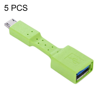 5 PCS Micro USB Male to USB 3.0 Female OTG Adapter (Green) by buy2fix