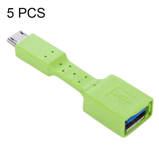 5 PCS Micro USB Male to USB 3.0 Female OTG Adapter (Green) by buy2fix