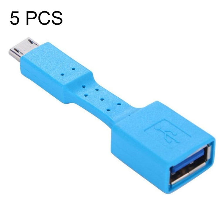 5 PCS Micro USB Male to USB 3.0 Female OTG Adapter (Blue) by buy2fix