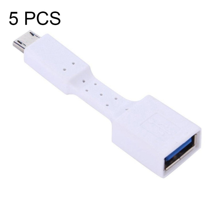 5 PCS Micro USB Male to USB 3.0 Female OTG Adapter (White) by buy2fix