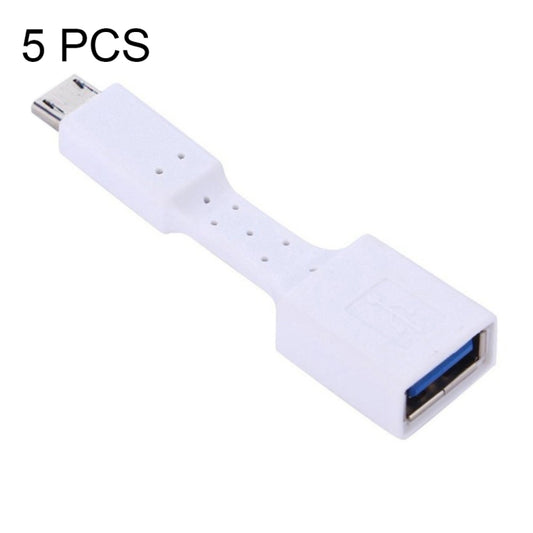 5 PCS Micro USB Male to USB 3.0 Female OTG Adapter (White) by buy2fix