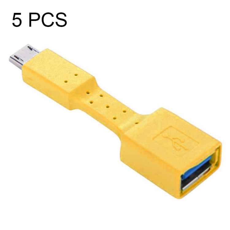 5 PCS Micro USB Male to USB 3.0 Female OTG Adapter (Yellow) by buy2fix