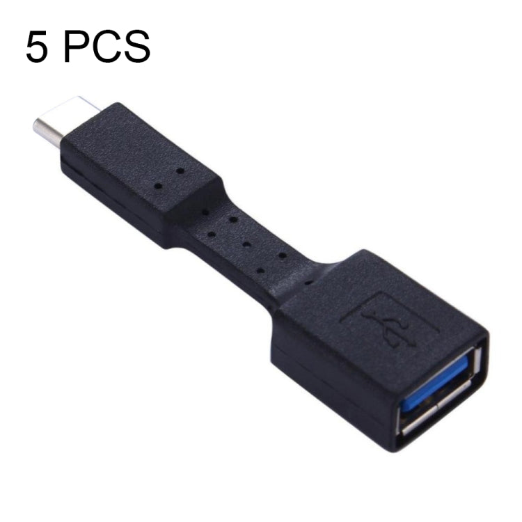 5 PCS USB-C / Type-C Male to USB 3.0 Female OTG Adapter (Black) by buy2fix