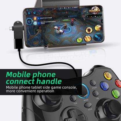 USB 3.0 Female to USB-C / Type-C Male + Micro USB Male Multi-function OTG Adapter with Sling Hole (Black) by buy2fix