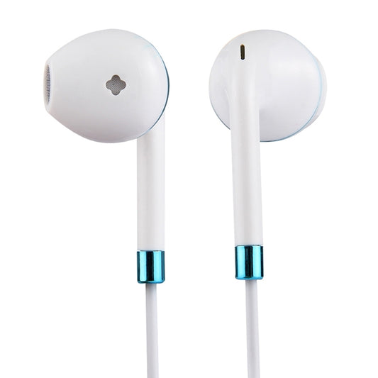 White Wire Body 3.5mm In-Ear Earphone with Line Control & Mic(Blue) - Normal Style Earphone by buy2fix | Online Shopping UK | buy2fix