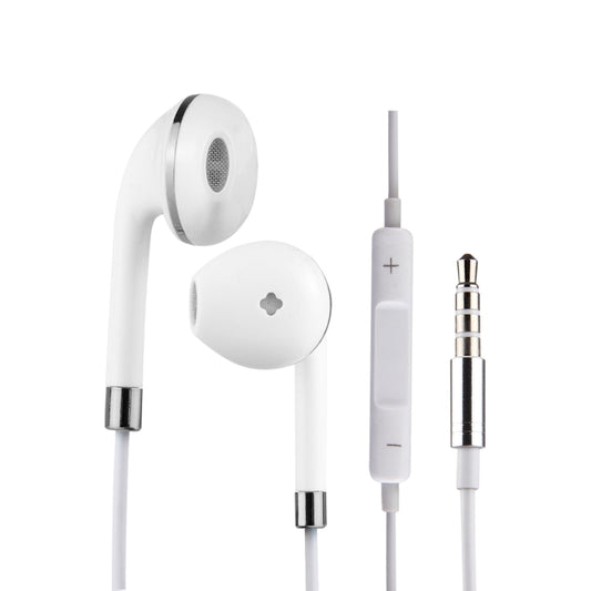 White Wire Body 3.5mm In-Ear Earphone with Line Control & Mic(Silver) - Normal Style Earphone by buy2fix | Online Shopping UK | buy2fix