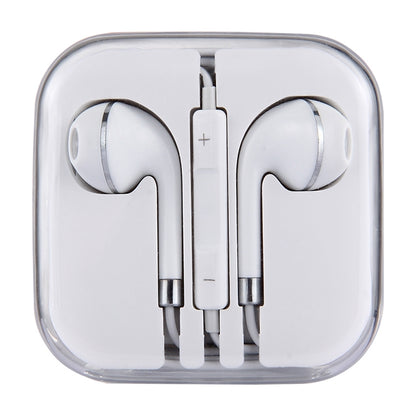 White Wire Body 3.5mm In-Ear Earphone with Line Control & Mic(Silver) - Normal Style Earphone by buy2fix | Online Shopping UK | buy2fix