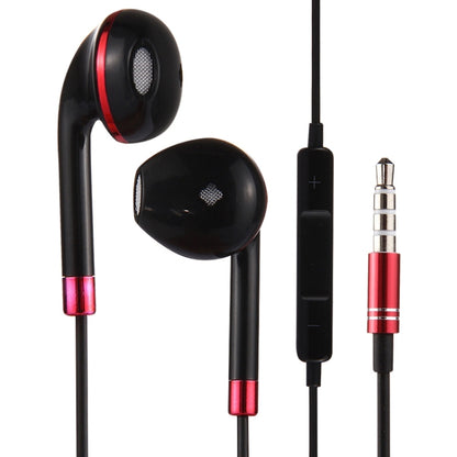 Black Wire Body 3.5mm In-Ear Earphone with Line Control & Mic, For iPhone, Galaxy, Huawei, Xiaomi, LG, HTC and Other Smart Phones(Red) - Normal Style Earphone by buy2fix | Online Shopping UK | buy2fix