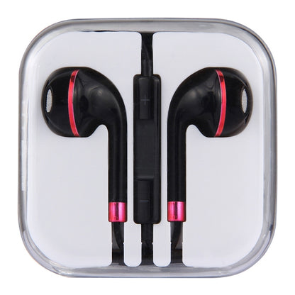 Black Wire Body 3.5mm In-Ear Earphone with Line Control & Mic, For iPhone, Galaxy, Huawei, Xiaomi, LG, HTC and Other Smart Phones(Red) - Normal Style Earphone by buy2fix | Online Shopping UK | buy2fix