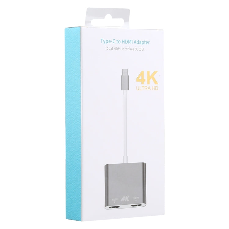 4K Ultra HD Dual HDMI Interface Output to USB-C / Type-C Adapter by buy2fix