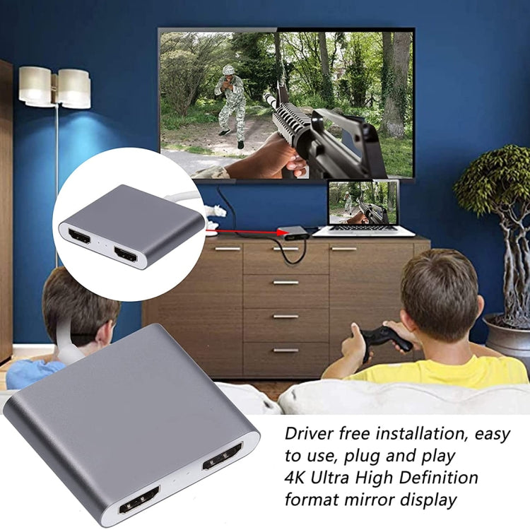 4K Ultra HD Dual HDMI Interface Output to USB-C / Type-C Adapter by buy2fix
