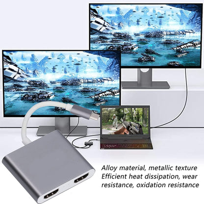 4K Ultra HD Dual HDMI Interface Output to USB-C / Type-C Adapter by buy2fix