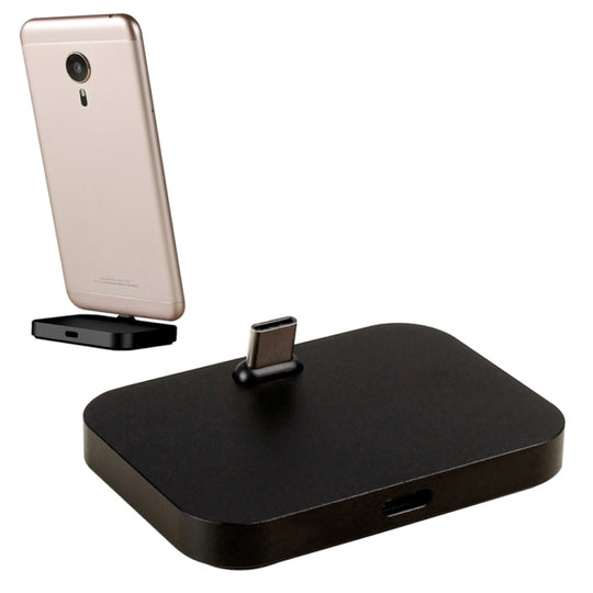 USB-C / Typ-C-Aluminiumlegierung Desktop-Station Dock-Ladegerät (Schwarz)