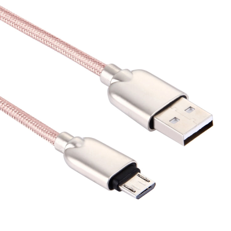 1M Woven Style Metal Head 108 Copper Cores Micro USB to USB Data Sync Charging Cable, For Samsung, HTC, Sony, Huawei, Xiaomi, Meizu and other Android Devices with Micro USB Port(Pink) by buy2fix