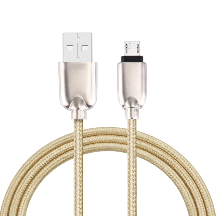 1M Woven Style Metal Head 108 Copper Cores Micro USB to USB Data Sync Charging Cable, For Samsung, HTC, Sony, Huawei, Xiaomi, Meizu and other Android Devices with Micro USB Port(Gold) by buy2fix