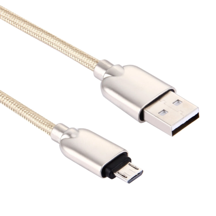 1M Woven Style Metal Head 108 Copper Cores Micro USB to USB Data Sync Charging Cable, For Samsung, HTC, Sony, Huawei, Xiaomi, Meizu and other Android Devices with Micro USB Port(Gold) by buy2fix