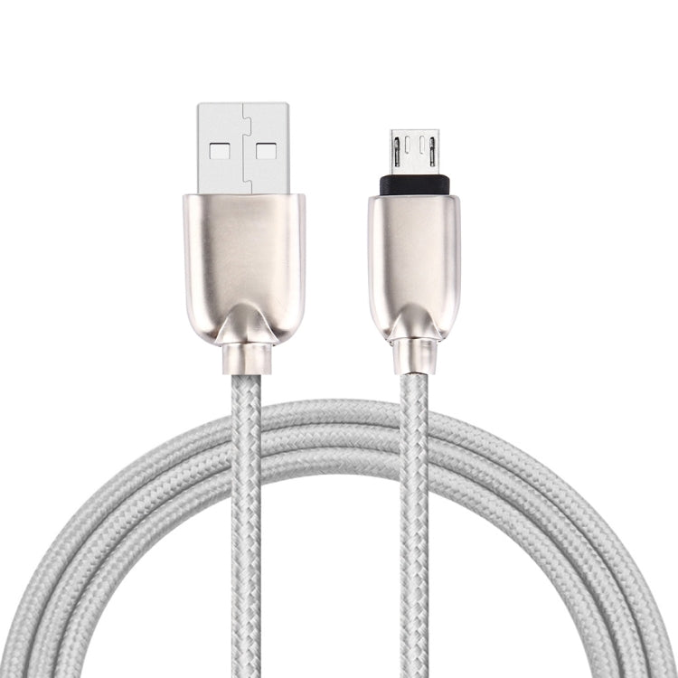 1M Woven Style Metal Head 108 Copper Cores Micro USB to USB Data Sync Charging Cable, For Samsung, HTC, Sony, Huawei, Xiaomi, Meizu and other Android Devices with Micro USB Port(Silver) by buy2fix