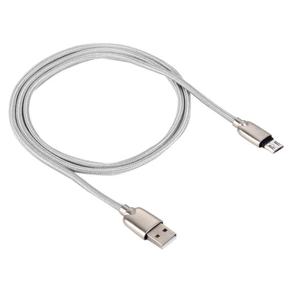 1M Woven Style Metal Head 108 Copper Cores Micro USB to USB Data Sync Charging Cable, For Samsung, HTC, Sony, Huawei, Xiaomi, Meizu and other Android Devices with Micro USB Port(Silver) by buy2fix