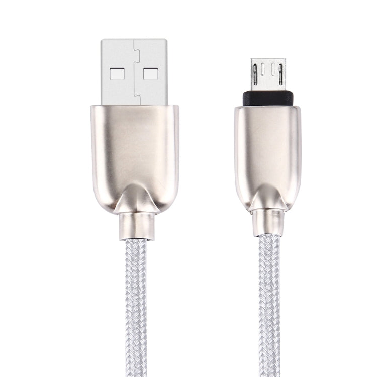 1M Woven Style Metal Head 108 Copper Cores Micro USB to USB Data Sync Charging Cable, For Samsung, HTC, Sony, Huawei, Xiaomi, Meizu and other Android Devices with Micro USB Port(Silver) by buy2fix