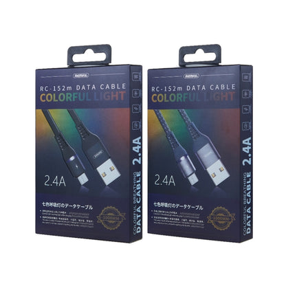 REMAX RC-152M 1m 2.4A USB to Micro USB Colorful Breathing Data Cable (Silver) - Micro USB Cable by REMAX | Online Shopping UK | buy2fix