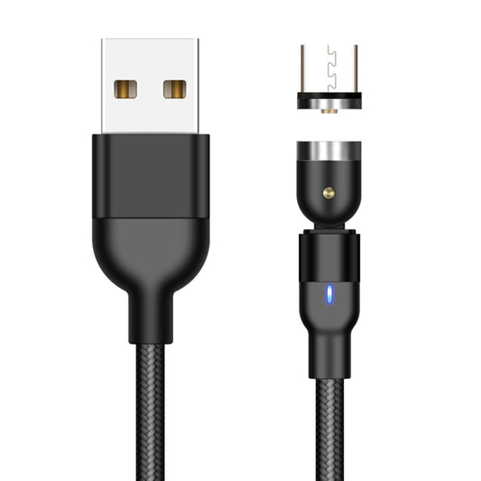 2m 2A Output USB to Micro USB Nylon Braided Rotate Magnetic Charging Cable(Black) - Charging Cable & Head by buy2fix | Online Shopping UK | buy2fix