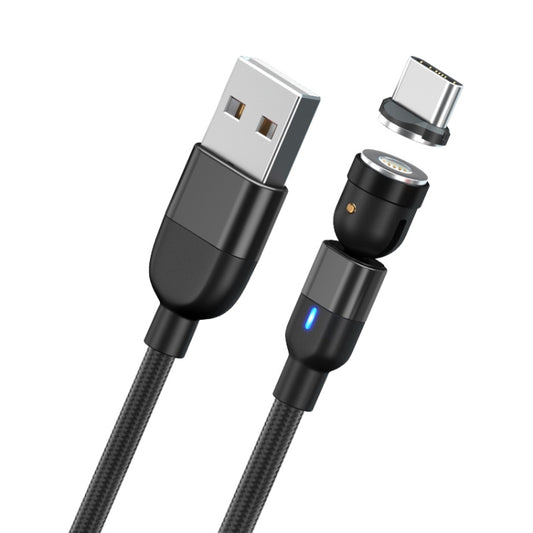 1m 3A Output USB to USB-C / Type-C 540 Degree Rotating Magnetic Data Sync Charging Cable (Black) - Charging Cable & Head by buy2fix | Online Shopping UK | buy2fix