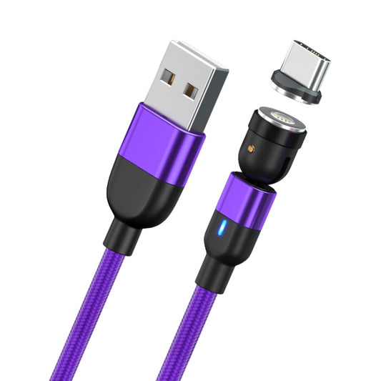 2m 3A Output USB to USB-C / Type-C 540 Degree Rotating Magnetic Data Sync Charging Cable (Purple) - Charging Cable & Head by buy2fix | Online Shopping UK | buy2fix
