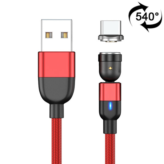 2m 3A Output USB to USB-C / Type-C 540 Degree Rotating Magnetic Data Sync Charging Cable (Red) - Charging Cable & Head by buy2fix | Online Shopping UK | buy2fix