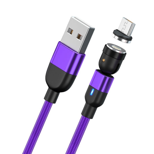 1m 3A Output USB to Micro USB 540 Degree Rotating Magnetic Data Sync Charging Cable (Purple) - Charging Cable & Head by buy2fix | Online Shopping UK | buy2fix