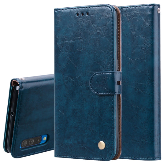 Business Style Oil Wax Texture Horizontal Flip Leather Case for Galaxy A50, with Holder & Card Slots & Wallet (Blue) - Galaxy Phone Cases by buy2fix | Online Shopping UK | buy2fix