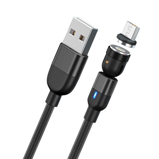 2m 3A Output USB to Micro USB 540 Degree Rotating Magnetic Data Sync Charging Cable (Black) - Charging Cable & Head by buy2fix | Online Shopping UK | buy2fix