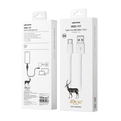 WK WDC-117 3A Micro USB Fast Charging Charging Cable, Length: 1.2m(White) - Micro USB Cable by WK | Online Shopping UK | buy2fix