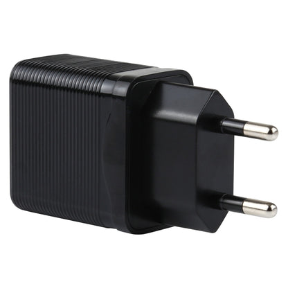 LZ-728 2 in 1 18W QC 3.0 USB Interface Travel Charger + USB to USB-C / Type-C Data Cable Set, EU Plug, Cable Length: 1m(Black) - USB Charger by buy2fix | Online Shopping UK | buy2fix