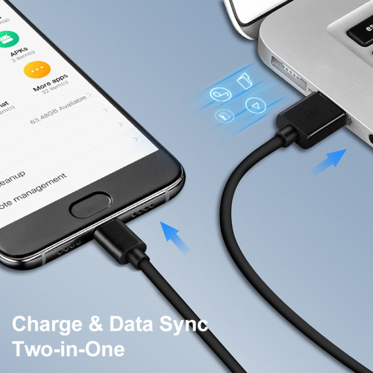 LZ-728 2 in 1 18W QC 3.0 USB Interface Travel Charger + USB to USB-C / Type-C Data Cable Set, EU Plug, Cable Length: 1m(Black) - USB Charger by buy2fix | Online Shopping UK | buy2fix
