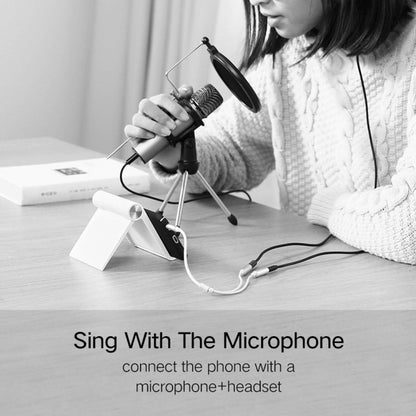 HY191 2 in 1 3.5mm Male to Microphone + Audio Female Braided Audio Cable, Length: 26cm by buy2fix