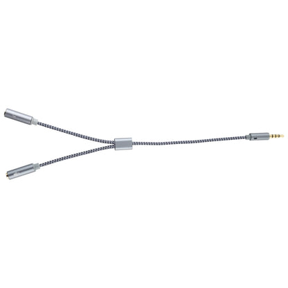 HY191 2 in 1 3.5mm Male to Microphone + Audio Female Braided Audio Cable, Length: 26cm by buy2fix