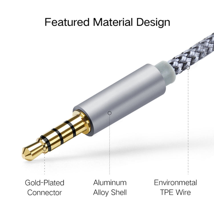 HY191 2 in 1 3.5mm Male to Microphone + Audio Female Braided Audio Cable, Length: 26cm by buy2fix
