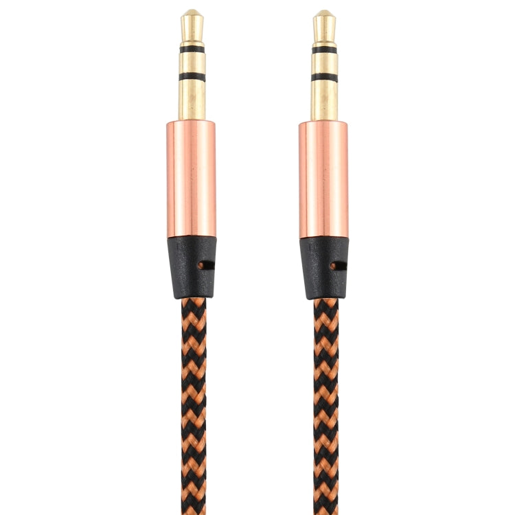 3 PCS K10 3.5mm Male to Male Nylon Braided Audio Cable, Length: 1m(Gold) by buy2fix