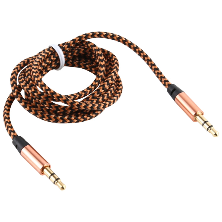 3 PCS K10 3.5mm Male to Male Nylon Braided Audio Cable, Length: 1m(Gold) by buy2fix