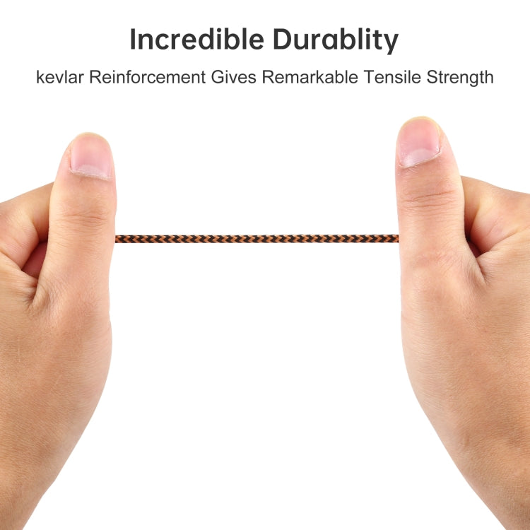 3 PCS K10 3.5mm Male to Male Nylon Braided Audio Cable, Length: 1m(Gold) by buy2fix