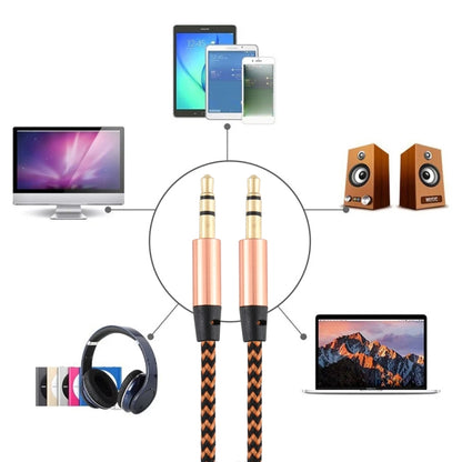 3 PCS K10 3.5mm Male to Male Nylon Braided Audio Cable, Length: 1m(Gold) by buy2fix