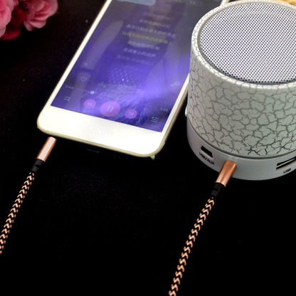 3 PCS K10 3.5mm Male to Male Nylon Braided Audio Cable, Length: 1m(Gold) by buy2fix