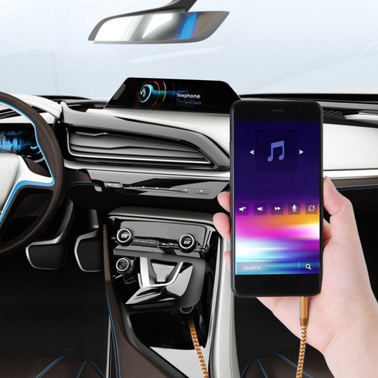 3 PCS K10 3.5mm Male to Male Nylon Braided Audio Cable, Length: 1m(Gold) by buy2fix