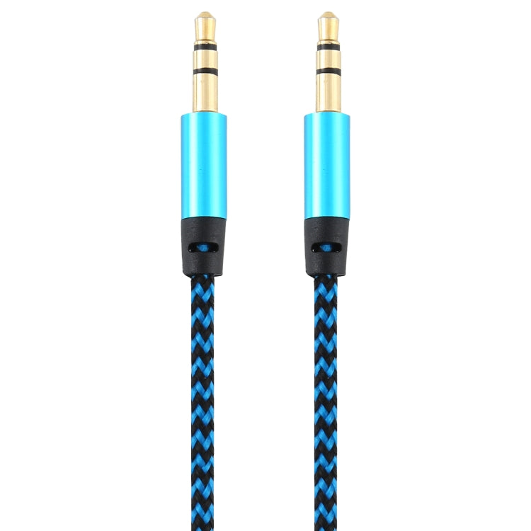 3 PCS K10 3.5mm Male to Male Nylon Braided Audio Cable, Length: 1m(Blue) by buy2fix