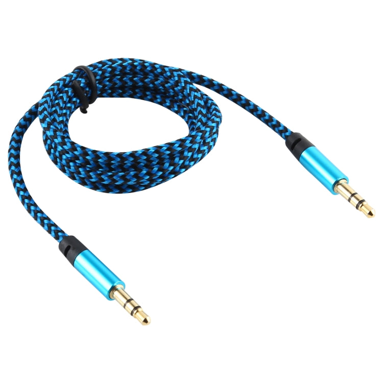 3 PCS K10 3.5mm Male to Male Nylon Braided Audio Cable, Length: 1m(Blue) by buy2fix