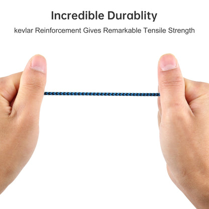 3 PCS K10 3.5mm Male to Male Nylon Braided Audio Cable, Length: 1m(Blue) by buy2fix