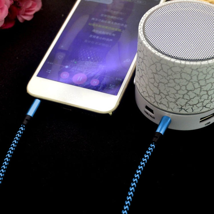 3 PCS K10 3.5mm Male to Male Nylon Braided Audio Cable, Length: 1m(Blue) by buy2fix