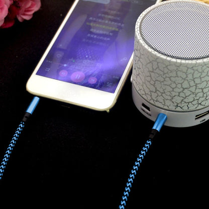 3 PCS K10 3.5mm Male to Male Nylon Braided Audio Cable, Length: 1m(Blue) by buy2fix